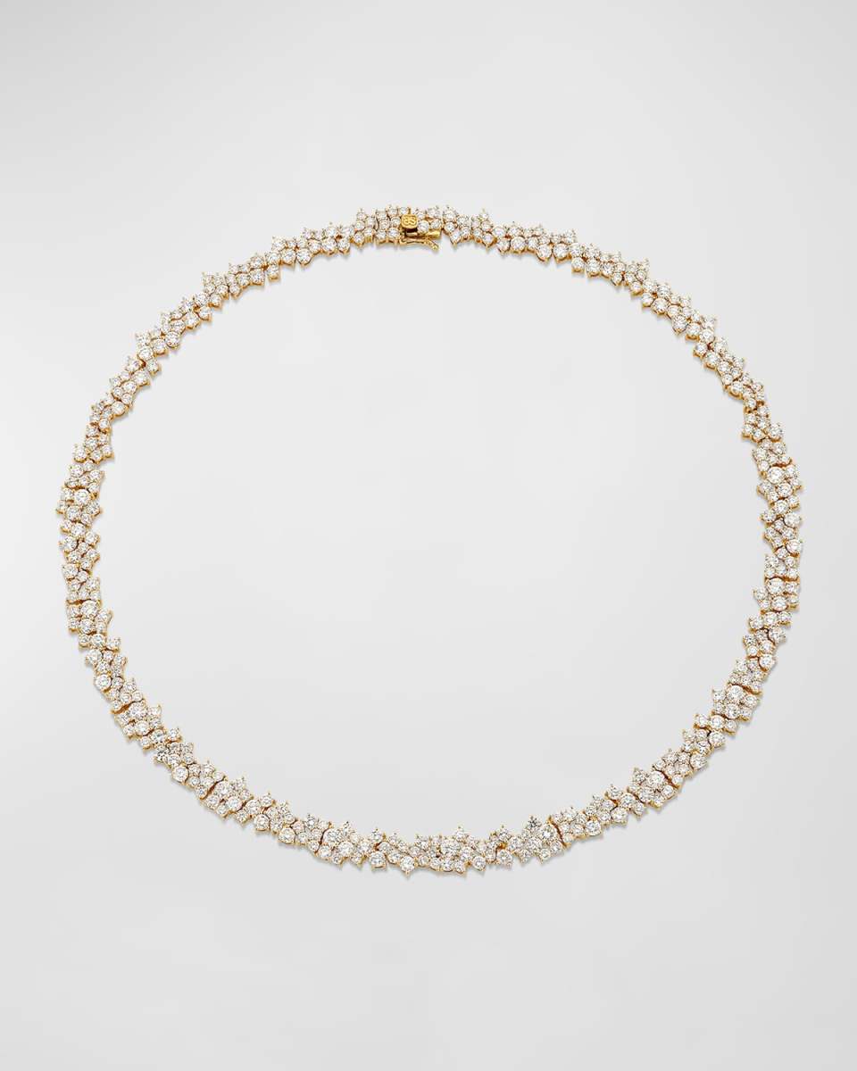 Wide Diamond Cocktail Eternity Necklace