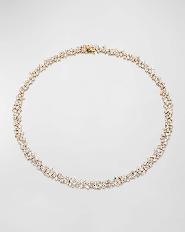 Wide Diamond Cocktail Eternity Necklace