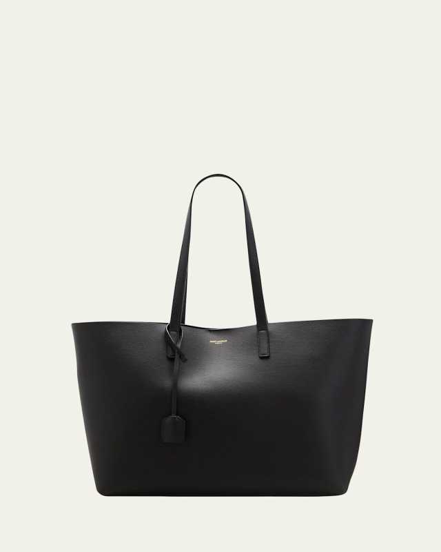 Shopping Bag East-West Tote in Smooth Leather