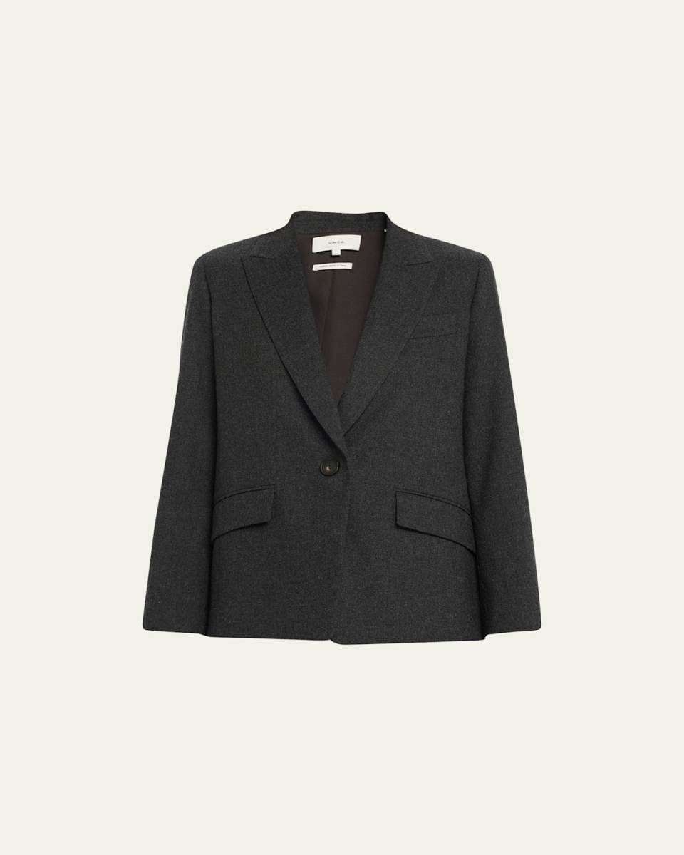 Wool-Blend Single-Breasted Blazer