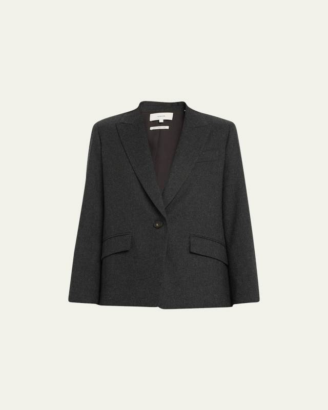 Wool-Blend Single-Breasted Blazer
