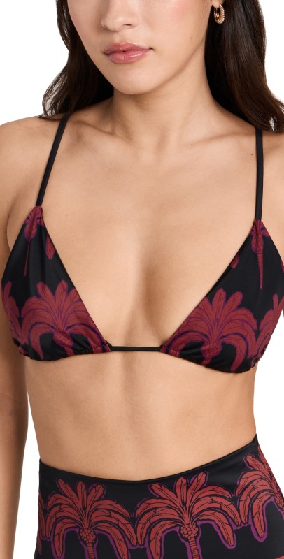 Johanna Ortiz Wairua Bikini Top Black/Ecru/Red