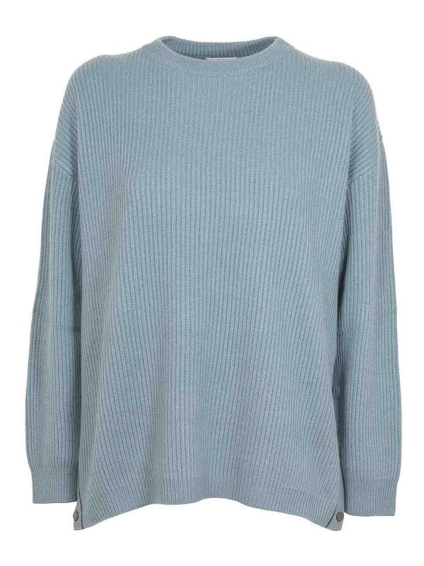 Brunello Cucinelli Pull Col Rond - Bleu