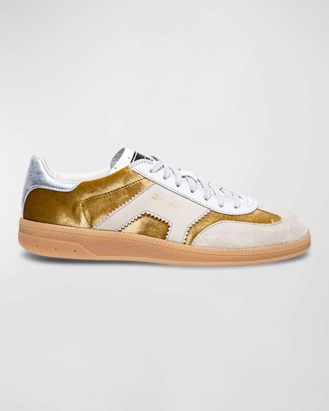 DBA Metallic Leather Low-Top Sneakers