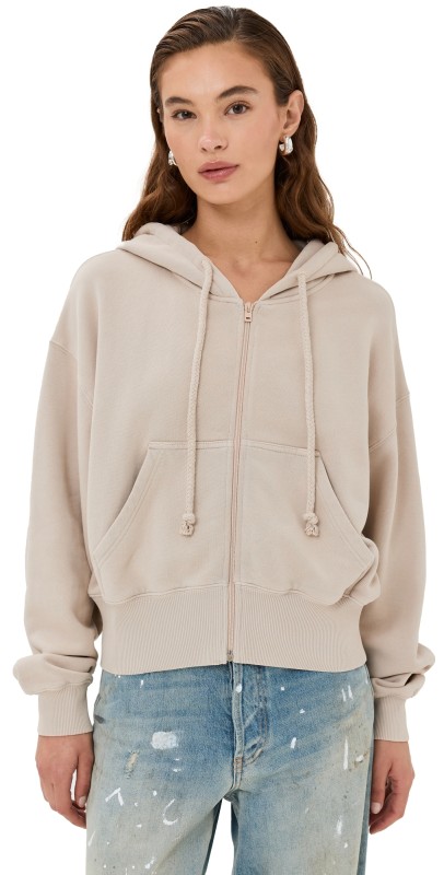 Acne Studios Zip Up Hoodie Faded Grey