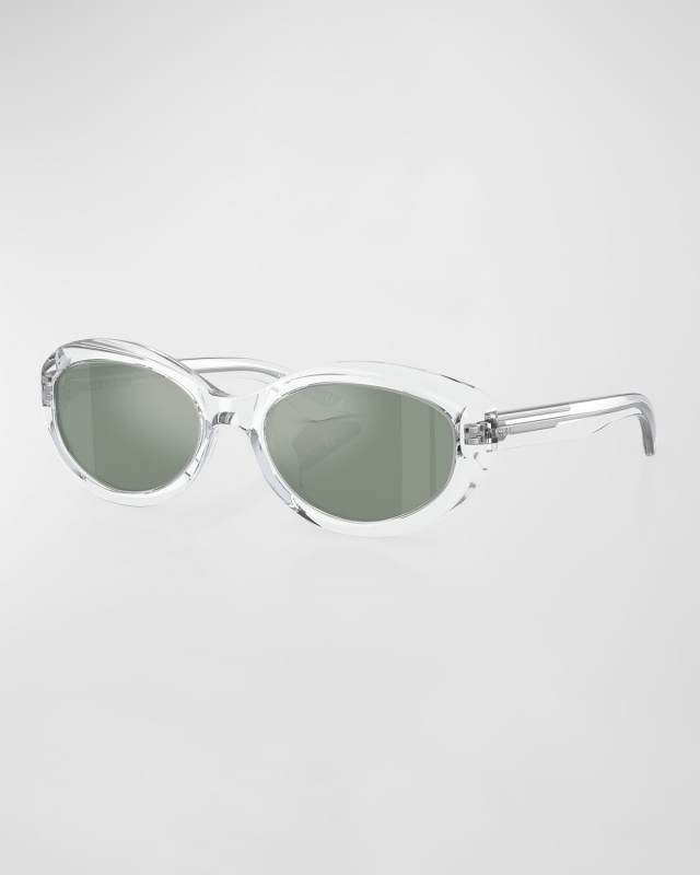 Transparent Acetate Oval Sunglasses