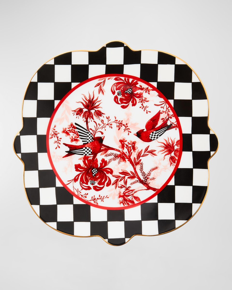 Cardinal Toile Salad Plate