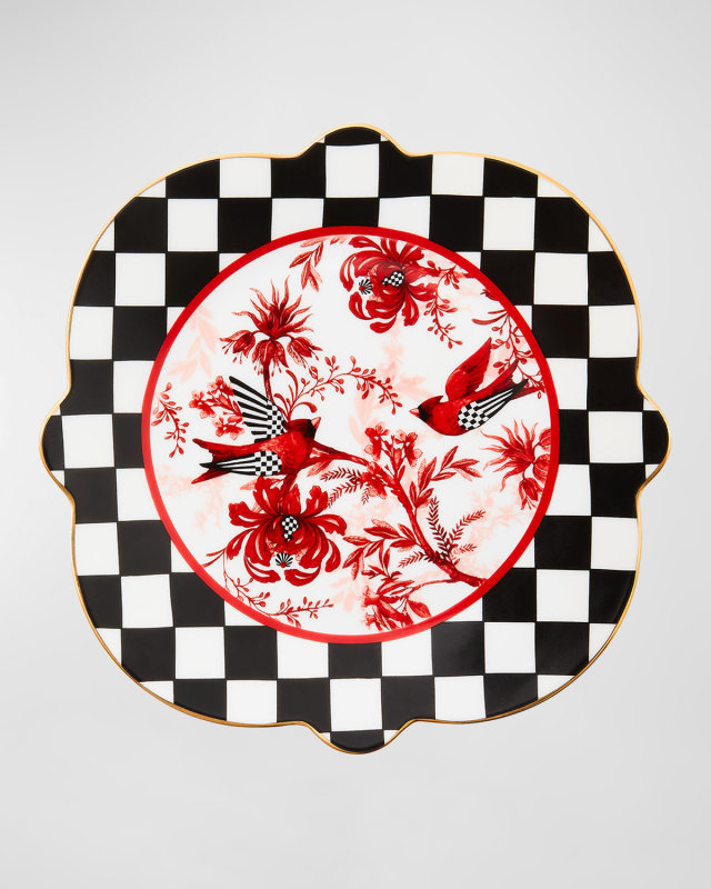 Cardinal Toile Salad Plate