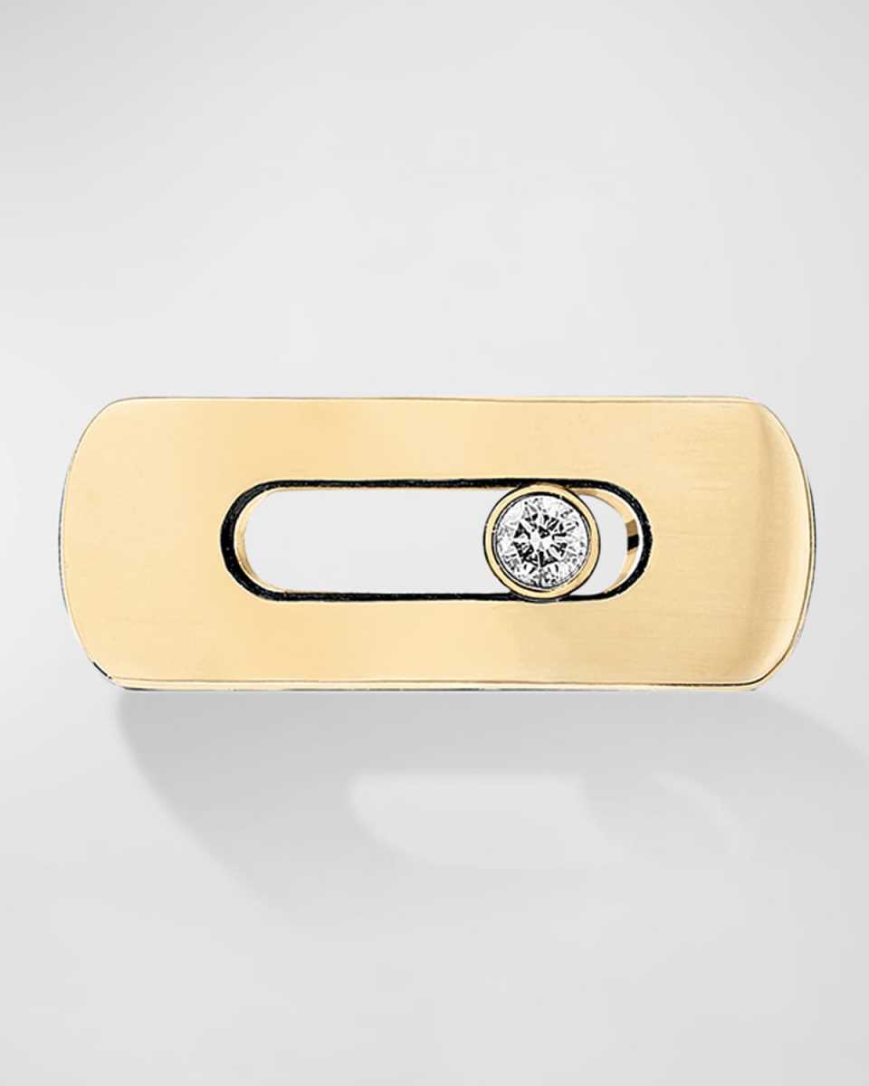 My Move 18K Yellow Gold Free-Moving Diamond Leather Bracelet