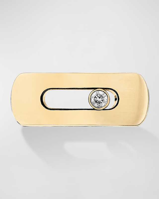 My Move 18K Yellow Gold Free-Moving Diamond Leather Bracelet