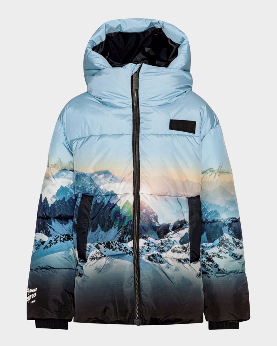 Boy's Halo Mountain-Print Puffer Jacket, Size 8-16