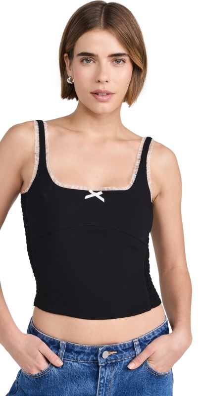 Amanda Uprichard Valetta Top Black/Ivory