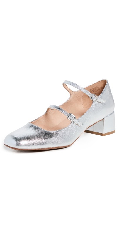 Madewell Nettie Heeled Mary Jane Bright Silver