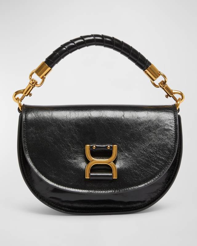 Marcie Flap Crossbody Bag in Shiny Calfskin
