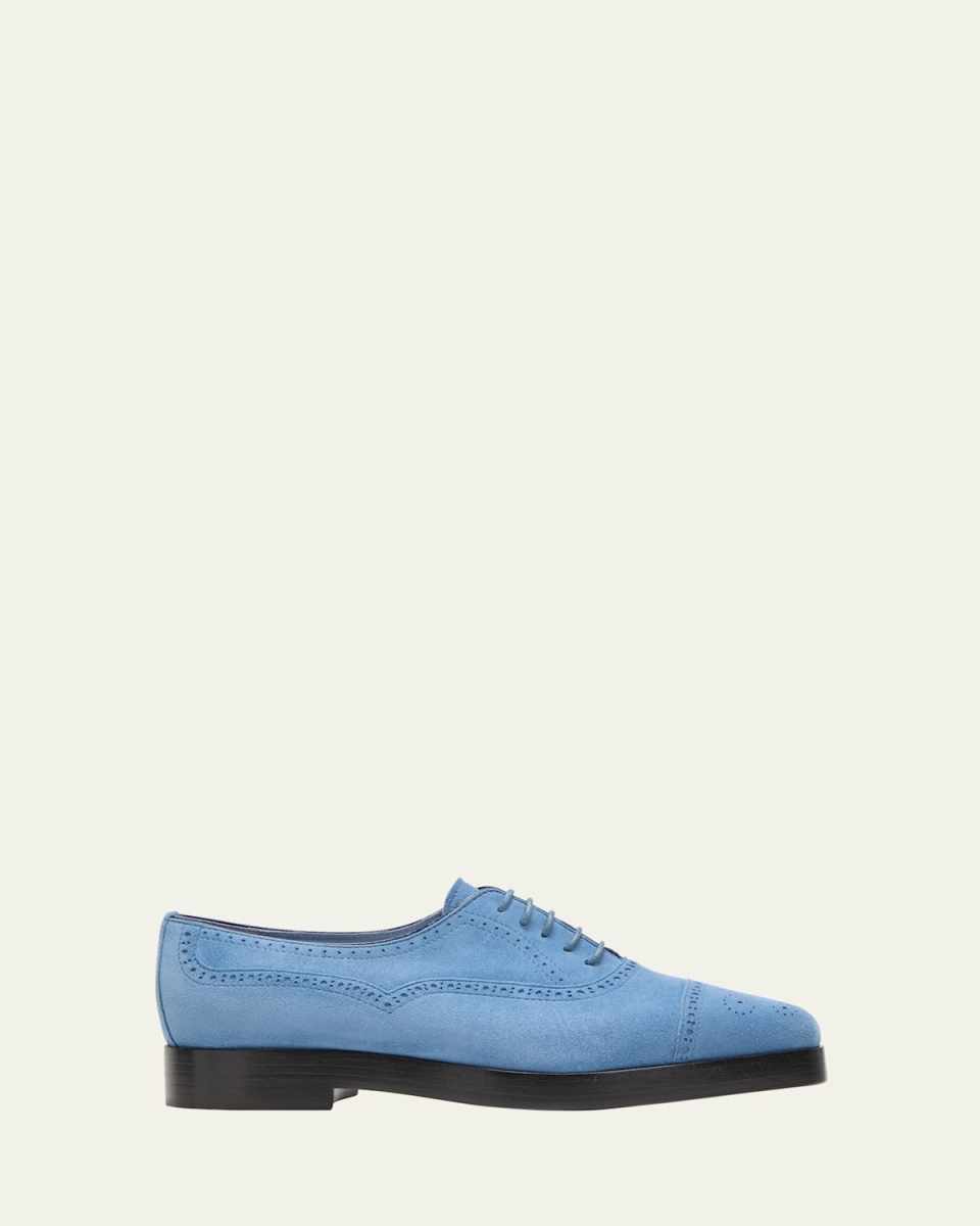 Bation Perforated Suede Derby Loafers