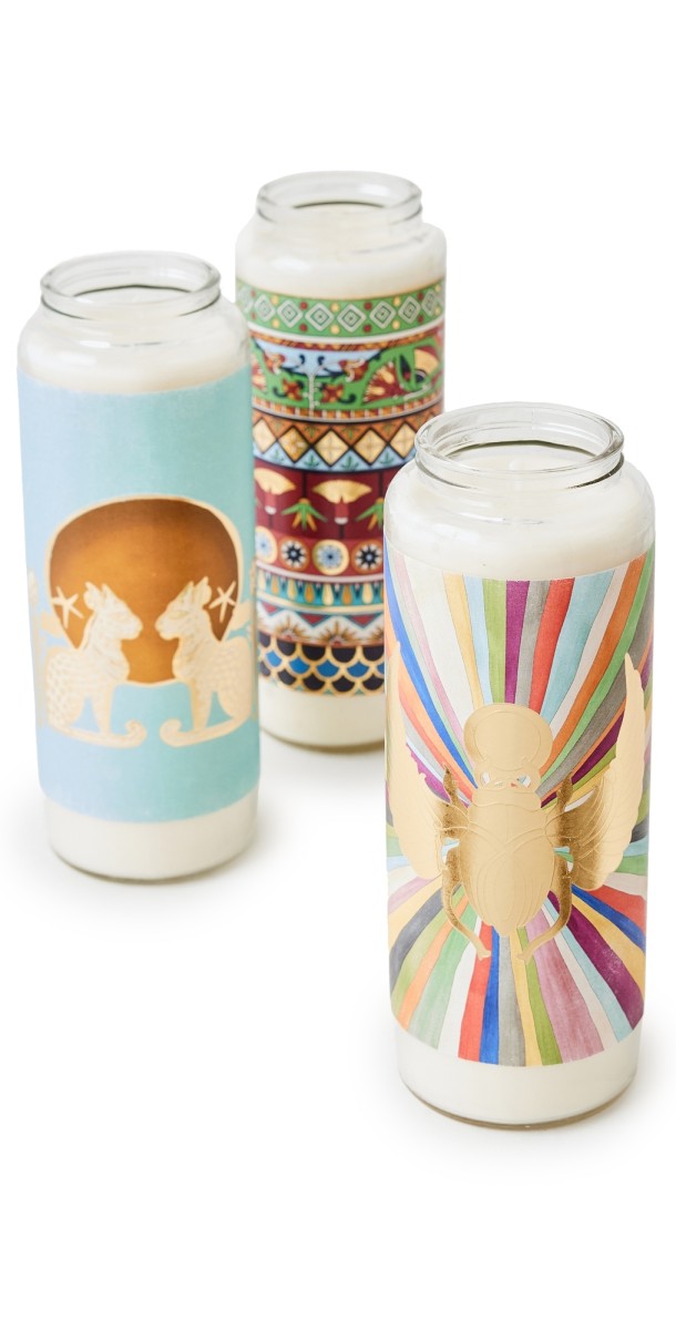 La Double J Pillar Candles Set of 3 Mixed The Altar Set