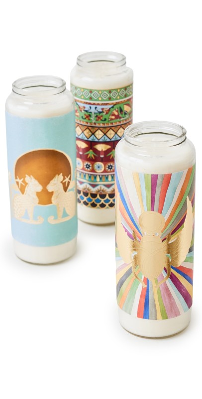 La Double J Pillar Candles Set of 3 Mixed The Altar Set