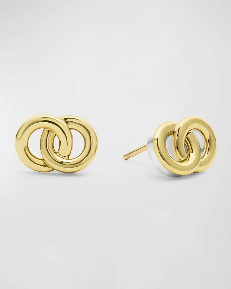 Signature Caviar Interlocking Stud Earrings
