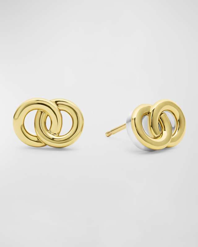 Signature Caviar Interlocking Stud Earrings