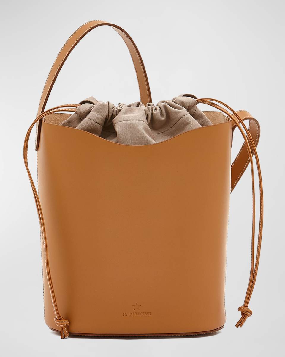 Roseto Vacchetta Leather Bucket Bag