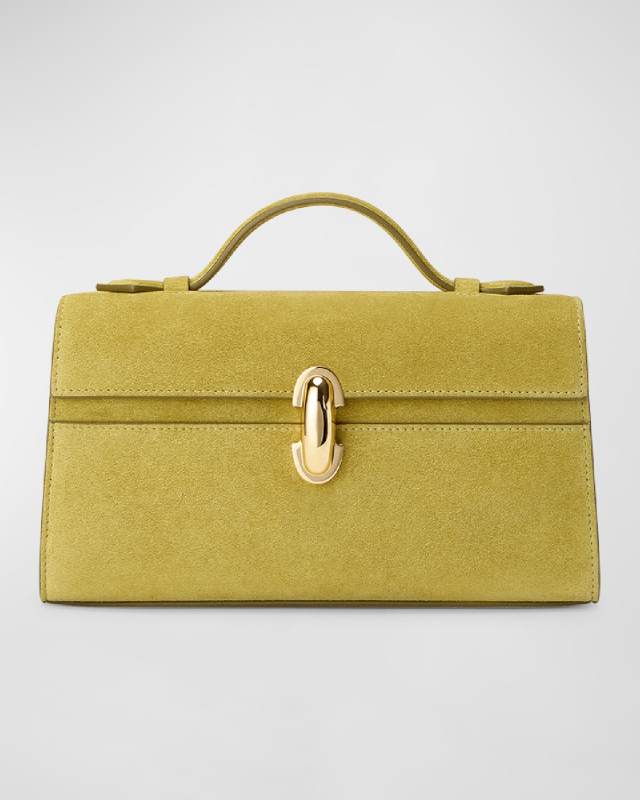 The Symmetry Pouchette Suede Top-Handle Bag