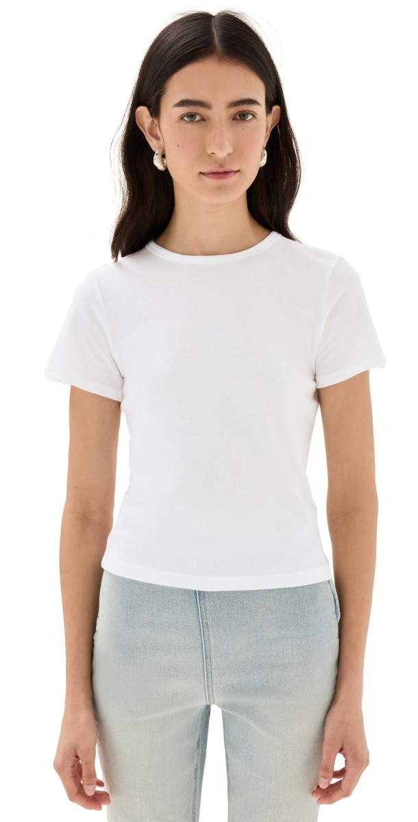 Good American Slim Fitted Tee White001