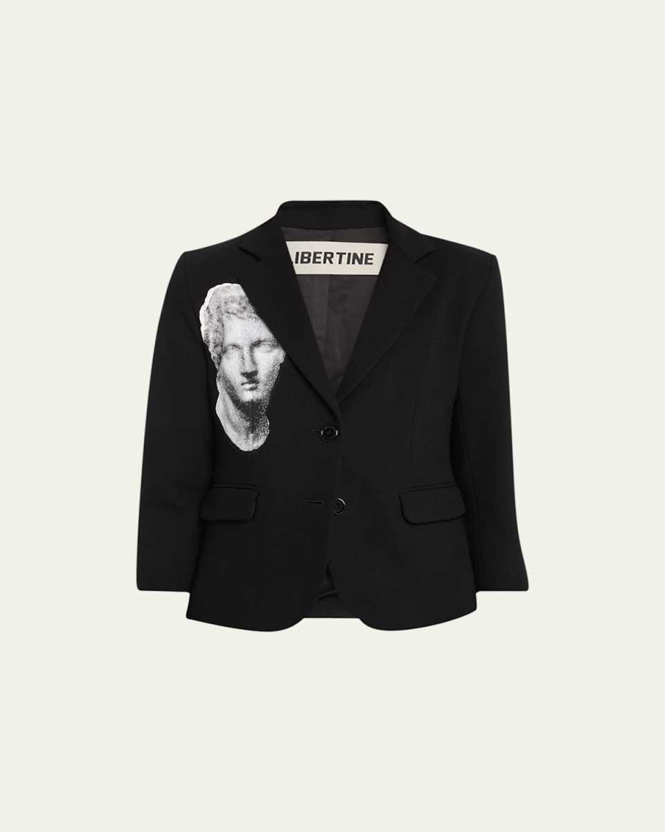Cupid And Psyche Blazer Jacket with Printed Detai