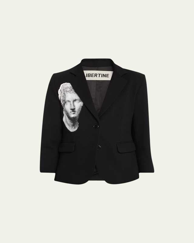 Cupid And Psyche Blazer Jacket with Printed Detai