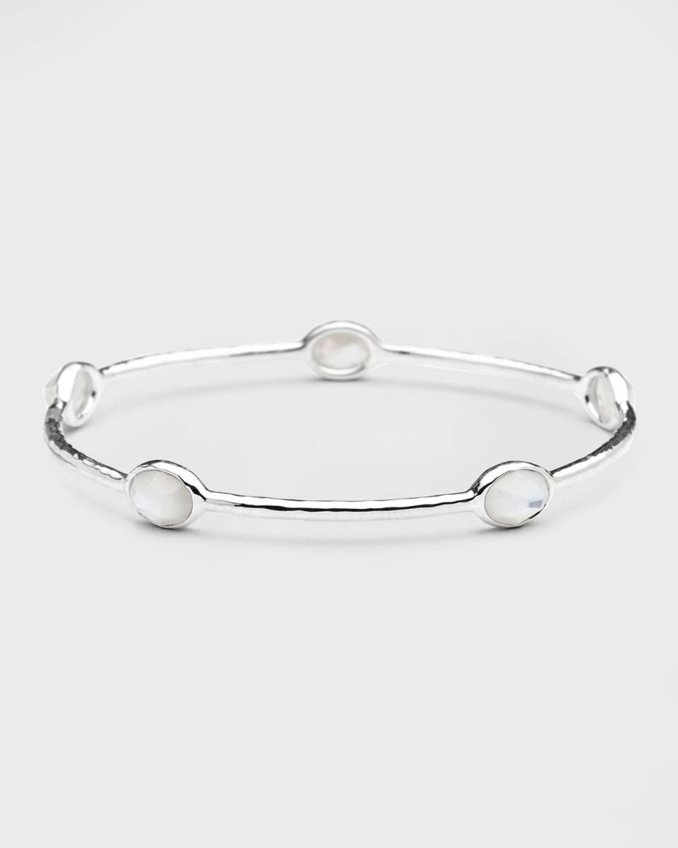 5-Stone Bangle Bracelet in Sterling Silver