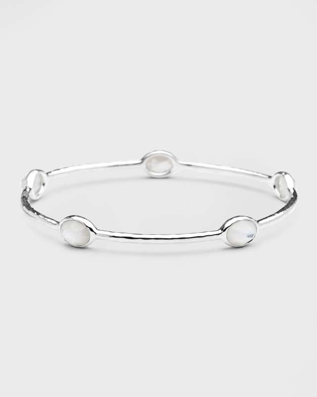 5-Stone Bangle Bracelet in Sterling Silver