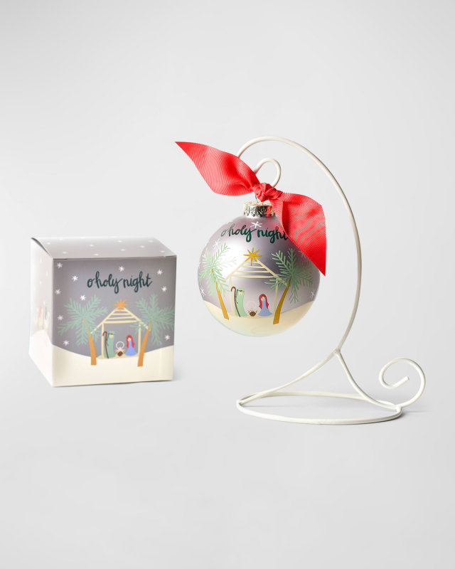 O' Holy Night Colored Glass Ornament with Stand