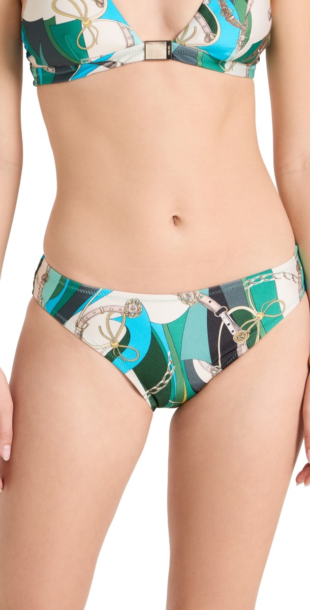 L'AGENCE Nicole Bikini Bottoms Multi-Belt Swirl