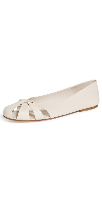 FERRAGAMO Runway Cage Gancio Ballet Flats Mascarpone