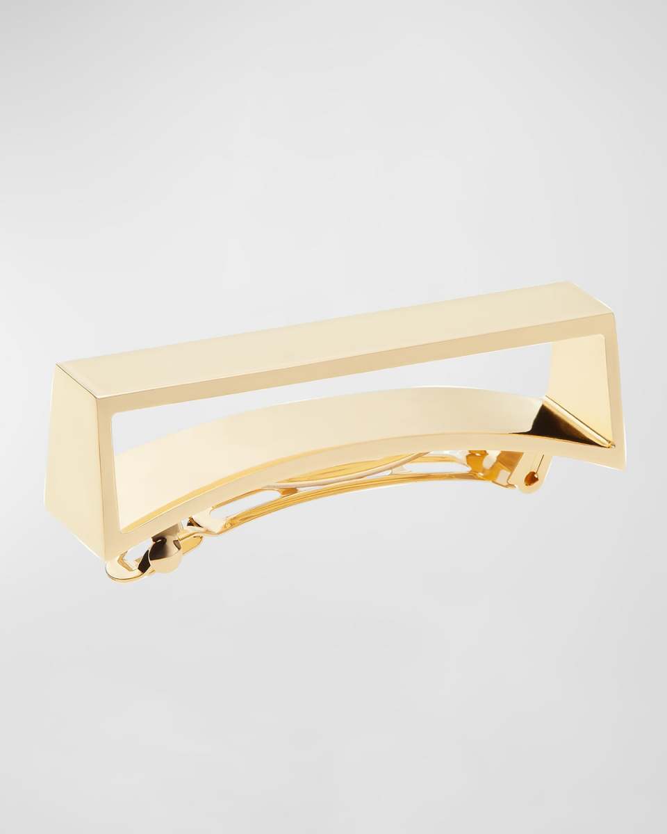 Geometric Gold Plated Metal Barrette