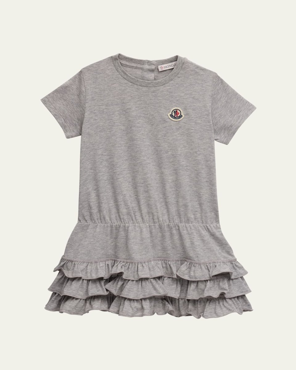 Girl's Ruffle-Skirt Short-Sleeve T-Shirt Dress, SIze 6M-3