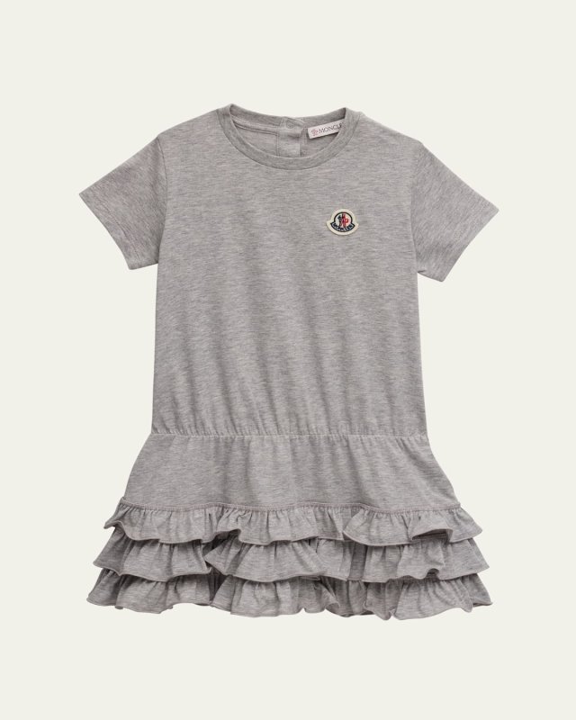 Girl's Ruffle-Skirt Short-Sleeve T-Shirt Dress, SIze 6M-3