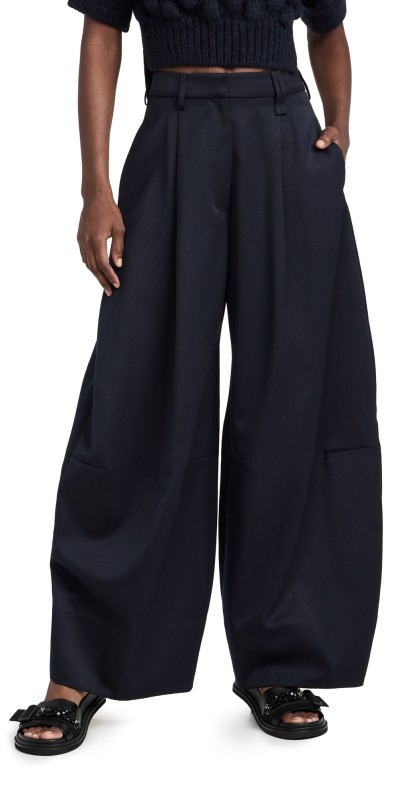 Simone Rocha Wide Leg Trousers Navy