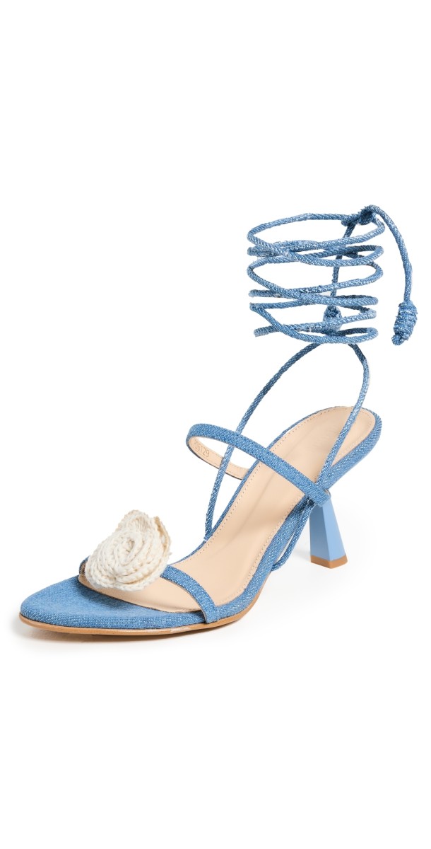 ALOHAS Kendra Bloom Denim Blue Denim Sandals Blue
