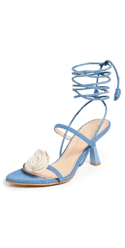 ALOHAS Kendra Bloom Denim Blue Denim Sandals Blue