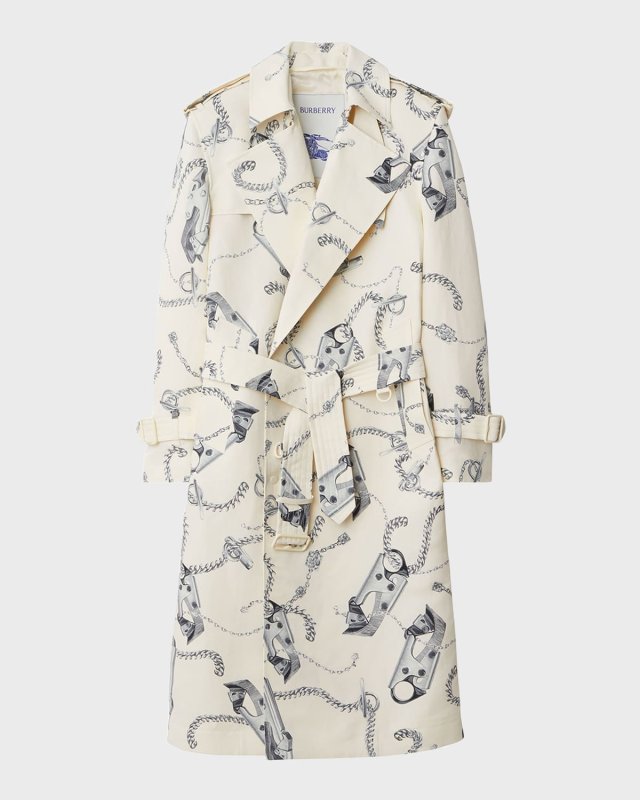 Long Knight Hardware Tricotine Trench Coat