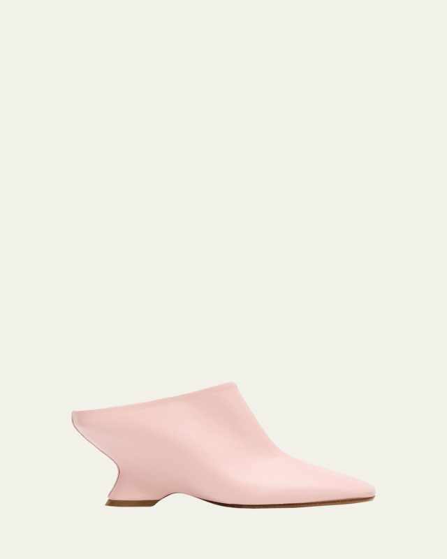 Glove Leather Wedge Mules