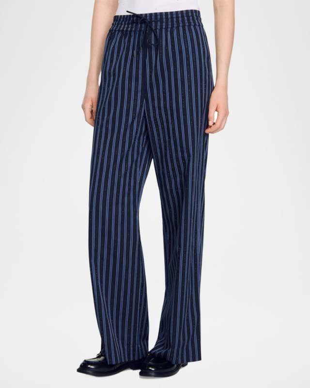 Wightfall Embellished Striped Trousers