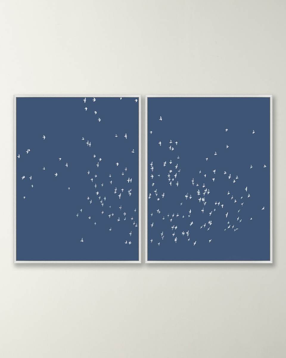 "Midnight Flock" Framed Diptych Giclee
