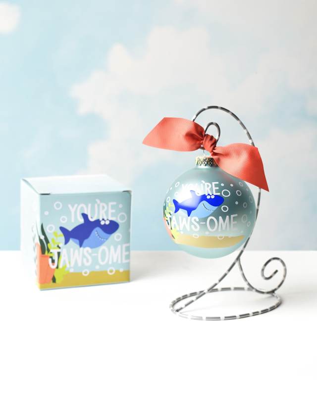 You're Jaws-ome Shark Christmas Ornament with Stand, Personalized