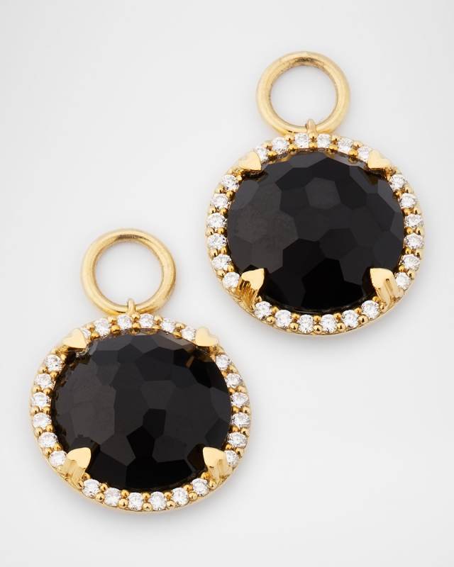 Rocks 18K Yellow Gold Black Onyx Earring Charms with Diamonds