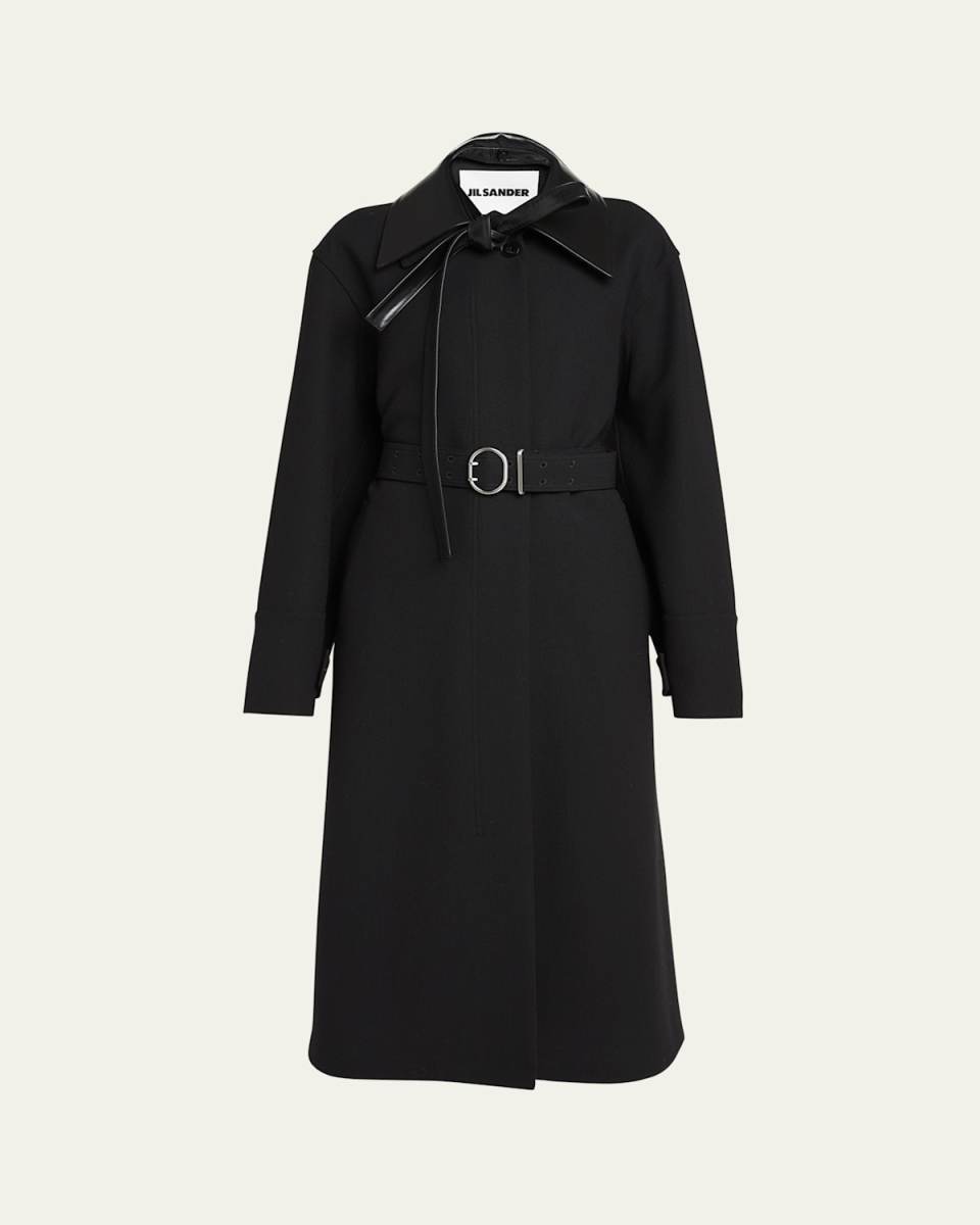 Neck-Tie Belted Wool Sport Coat