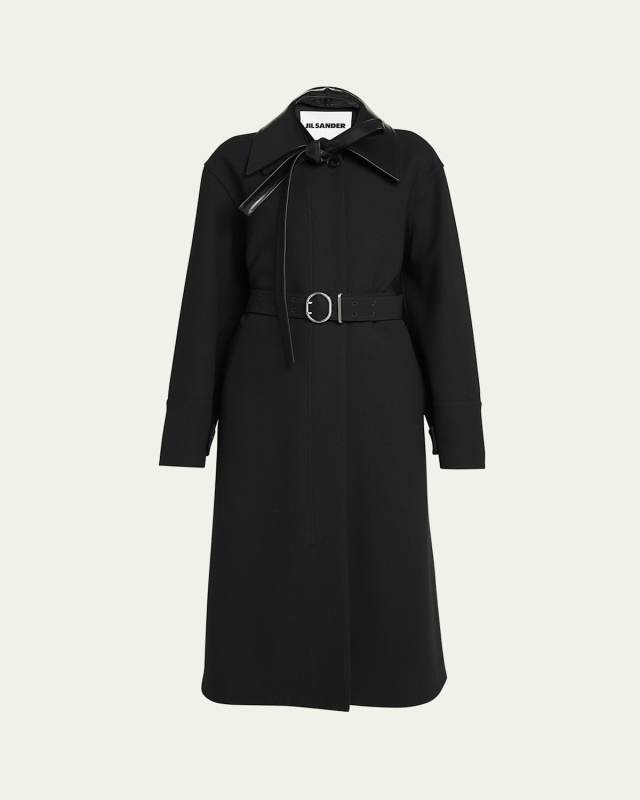 Neck-Tie Belted Wool Sport Coat