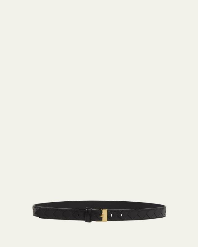 Woven Leather & Brass Belt