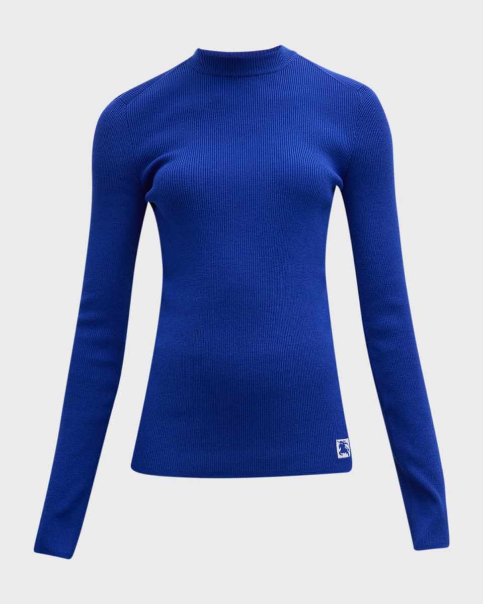Fitted Mock-Neck Cashmere Sweater