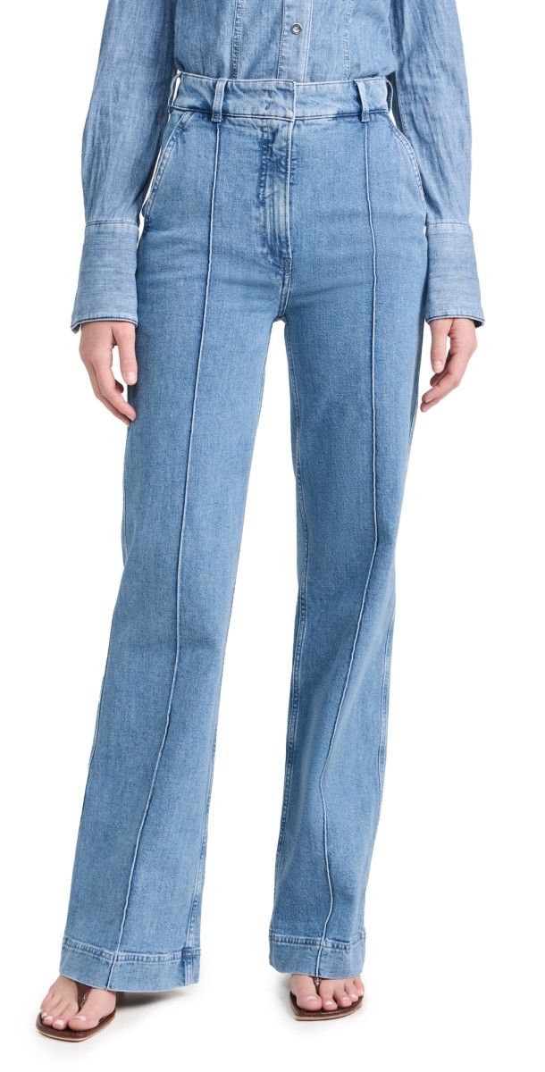 Another Tomorrow Denim Trousers Light Blue Wash